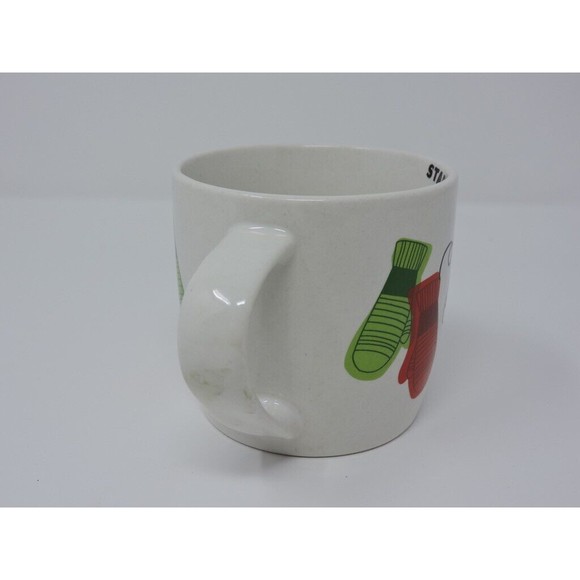 2011 Starbucks Holiday Dove & Mittens Red & Green White Coffee Mug Cup 10oz - Picture 9 of 14